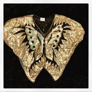Pure Silk Sequin Butterfly Blouse.